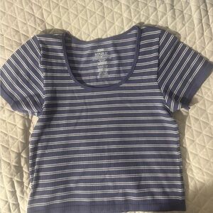 Pink Republic Blue Striped Crop Top